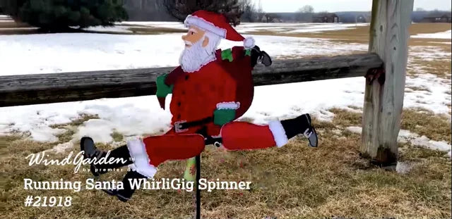 21" WhirliGig Spinner - Running Santa