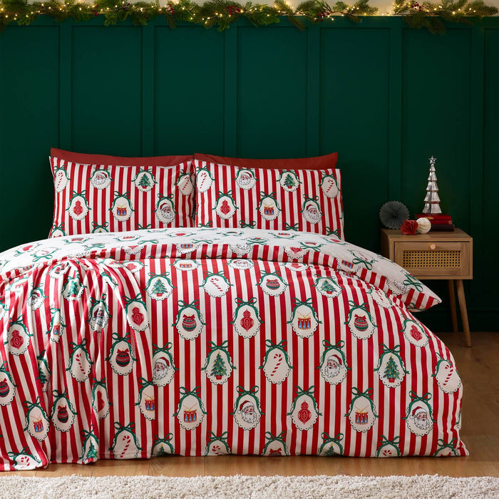 catherine-lansfield-christmas-vintage-striped-reversible-cotton-bedding-duvet-cover-set-red
