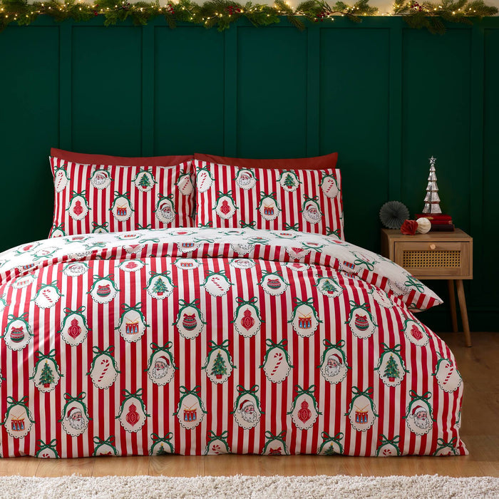 catherine-lansfield-christmas-vintage-striped-reversible-cotton-bedding-duvet-cover-set-red