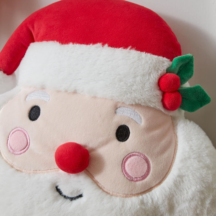Christmas Santa 3D Shaped Cushion White
