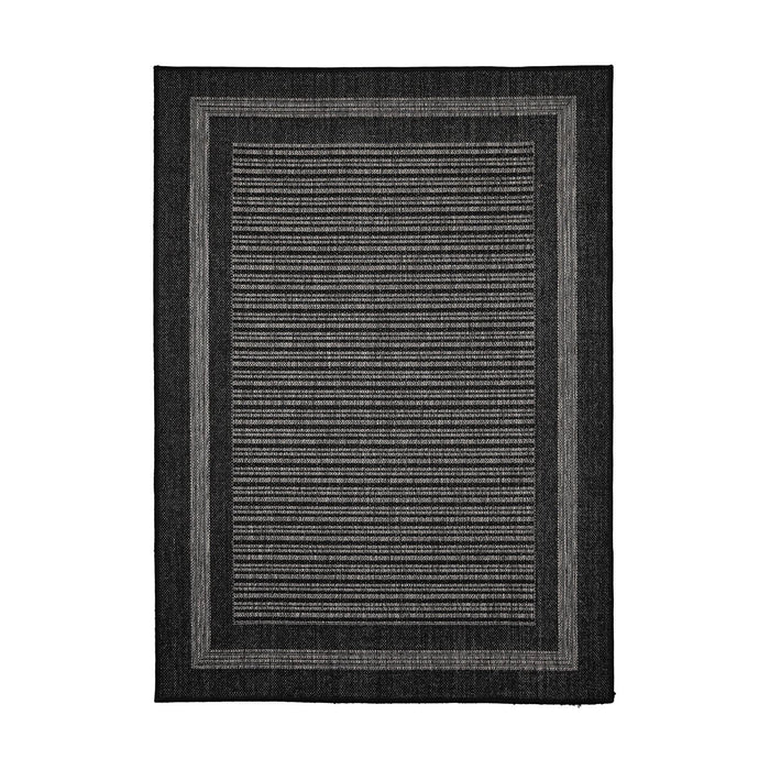 Flatweave Gel Border Black Rug