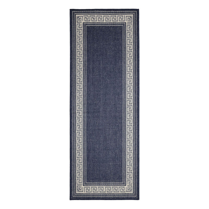Flatweave Gel Greek Key Navy Rug