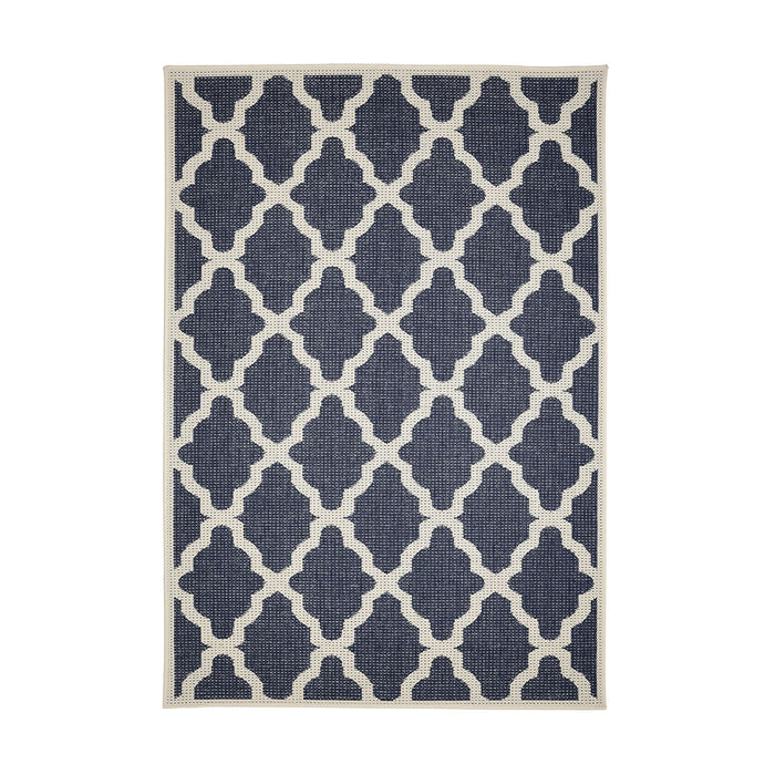 Flatweave Gel Trellis Navy Rug