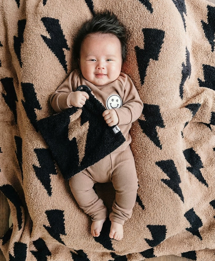 Lightning Bolt Plush Lovey | Mocha