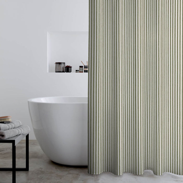 Timeless Stripe 180x180cm Shower Curtain Green