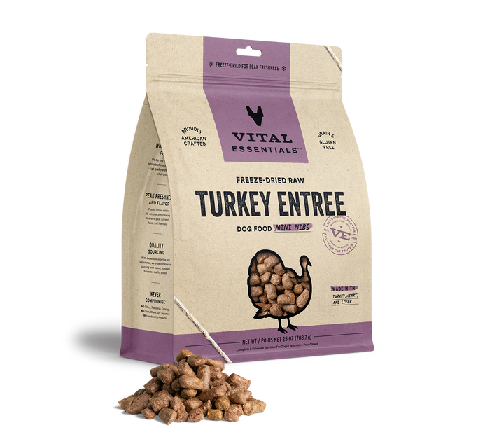 Vital Essentials Freeze-Dried Raw Turkey Entrée Mini Nibs Dog Food